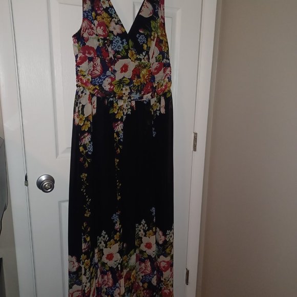 Ever Pretty Pleated Sleeveless V-Neck Chiffon Maxi Dress Size XL - Picture 3 of 8